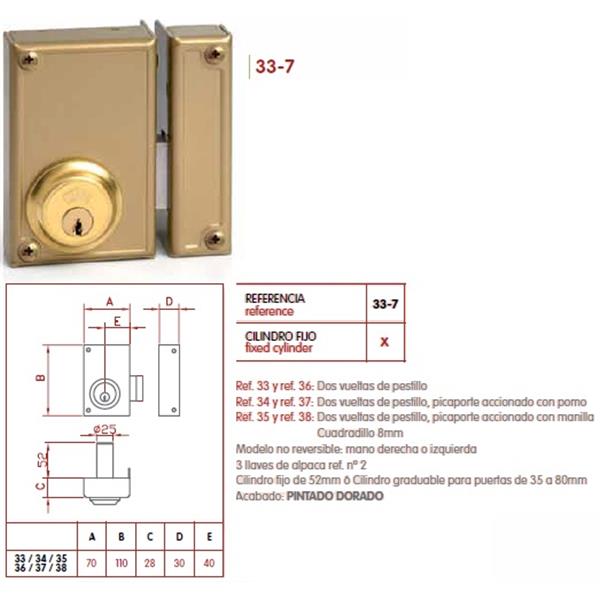 Jis Cerradura 33-7 I