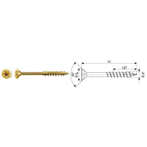 Tornillo Bicromatado Ø8x360 - 50 Unidades -